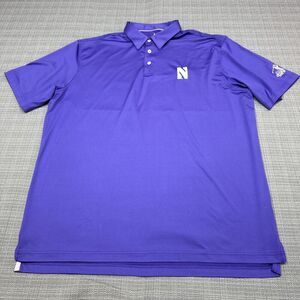 Johnnie O x Northwestern Wildcats Polo Shirt Mens XL Purple Pullover Golf Casual
